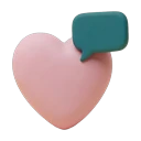 Corazón con un bocadillo de conversación