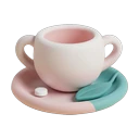 Taza con comprimidos de edulcorante
